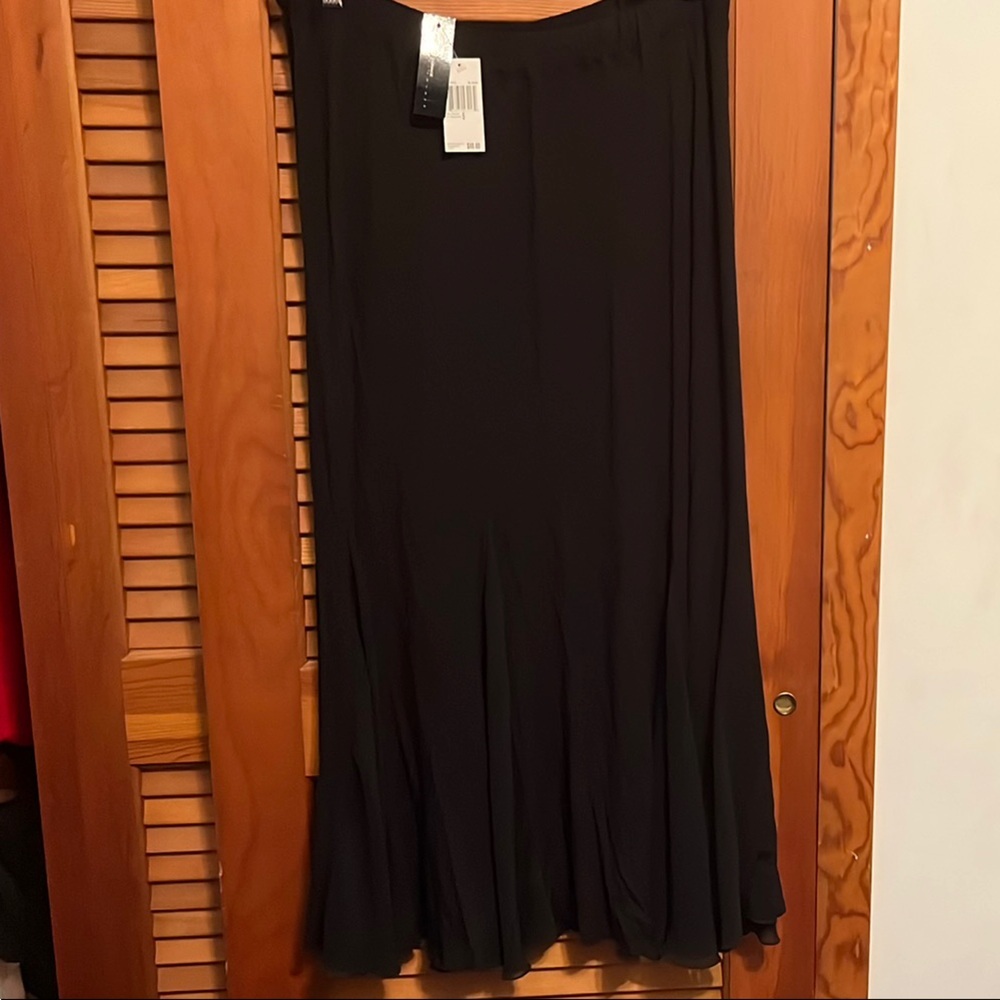 Grace Elements Women’s New Black Chiffon Pleated A-Line/Maxi Style Skirt Elastic